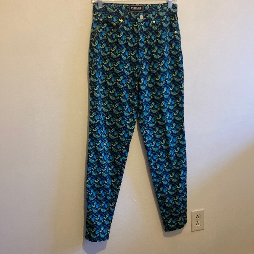 Versace Jean Couture Denim Printed Paisley Skinny Jeans | SZ 27